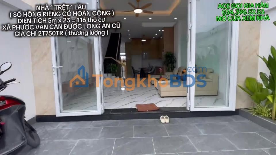 Nhà 2 Lầu 1 Trệt 116m² Phước Vân, Cần Đước - Giá 2.75 Tỷ