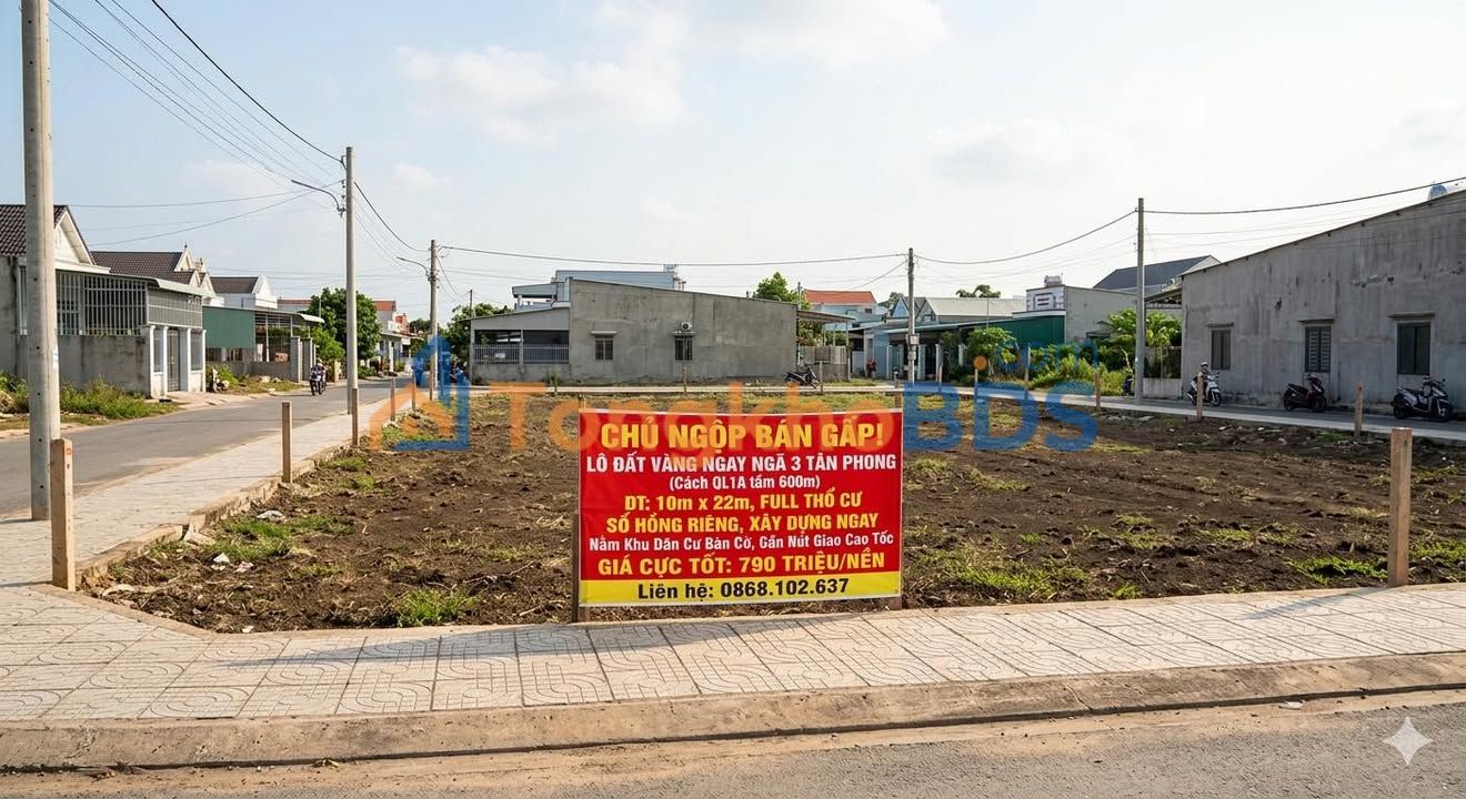 Đất nền Long Thành QL1A 220m² 360tr - Thổ cư 100%