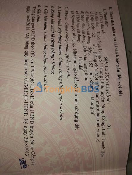 Đất nền Tượng Lĩnh 152m² 600 triệu - Sổ đỏ chính chủ