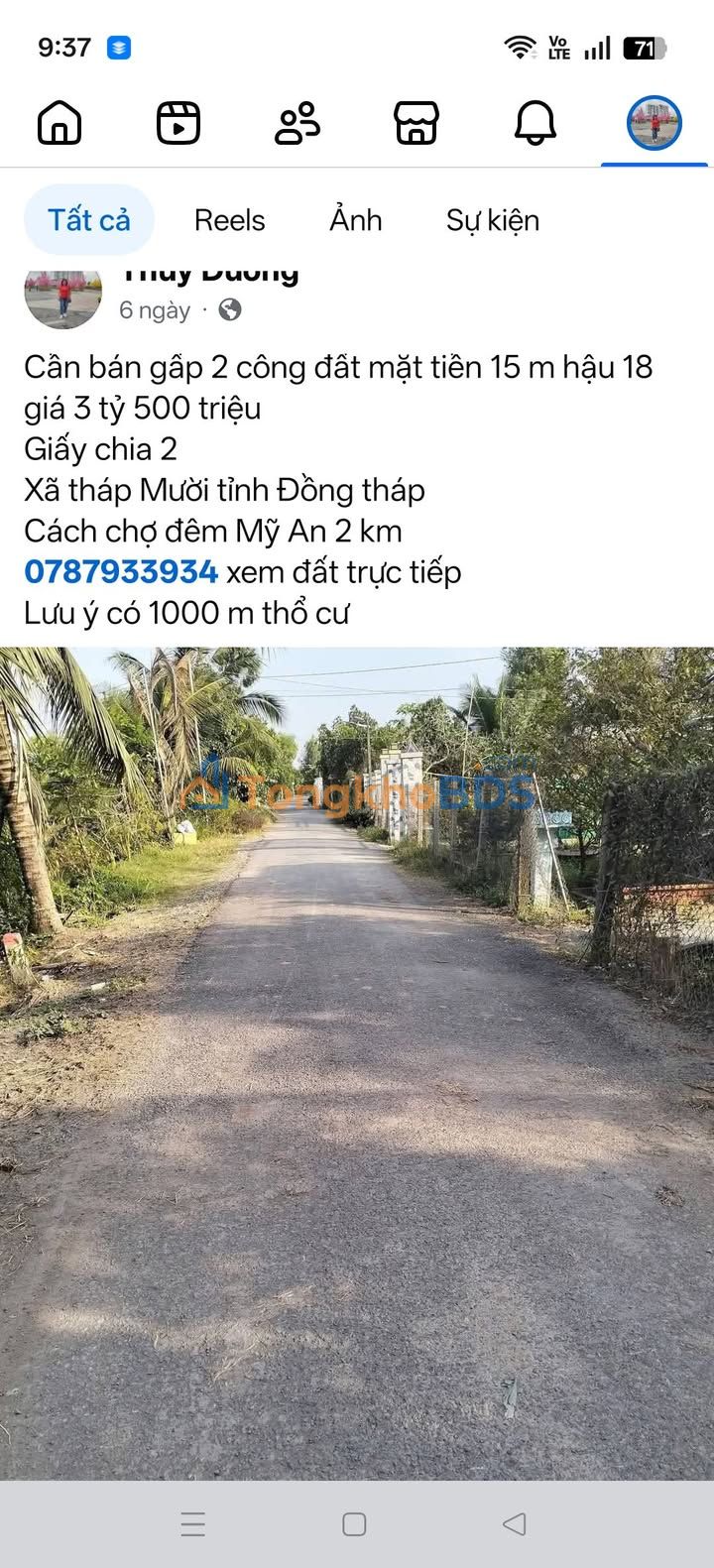 Đất vườn Mỹ Hòa Tháp Mười 2000m² giá 2.8 tỷ - Sổ đỏ chính chủ