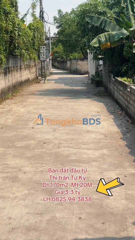 Đất trung tâm Tứ Kỳ 170m² 3.3 tỷ - Sổ đỏ chính chủ