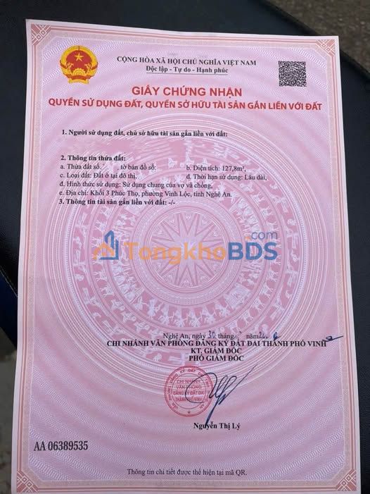 Đất Lô Góc 127.8m² Phúc Thọ, Vinh - Giá Tốt 2.16 Tỷ