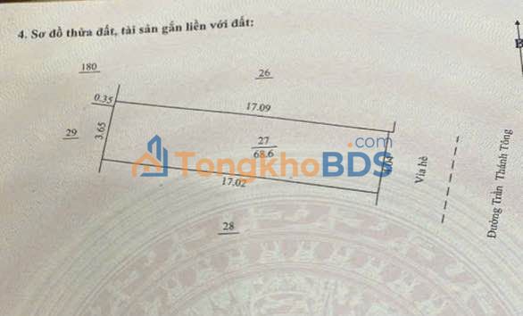 Đất Trần Thánh Tông Hải Dương 69m² giá 4 tỷ - Pháp lý rõ ràng