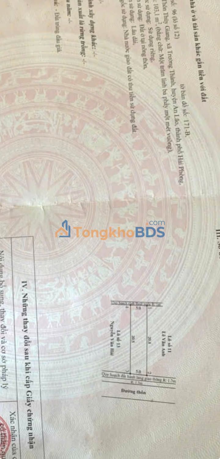 Đất nền Thôn Thủy Giang 103m² thỏa thuận - Đường ô tô