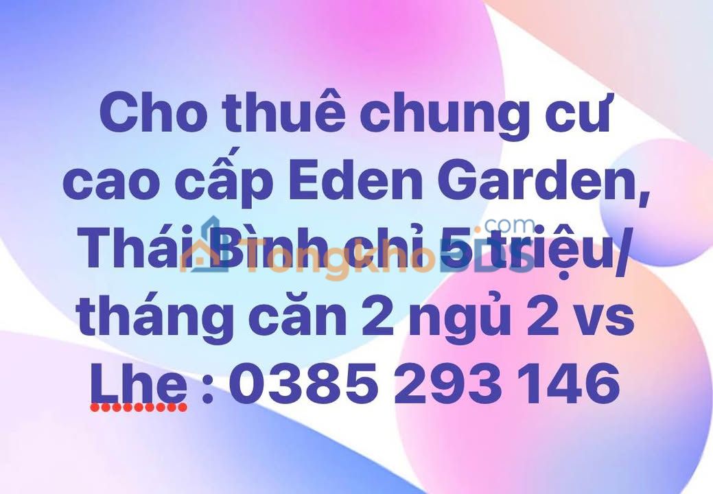 Căn hộ Eden Garden Thái Bình 70m² – View thoáng, bàn giao ngay giá 5 triệu