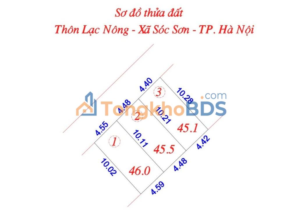 Đất nền Sóc Sơn 45-46m² - Sổ đỏ sẵn, giá đầu tư F0