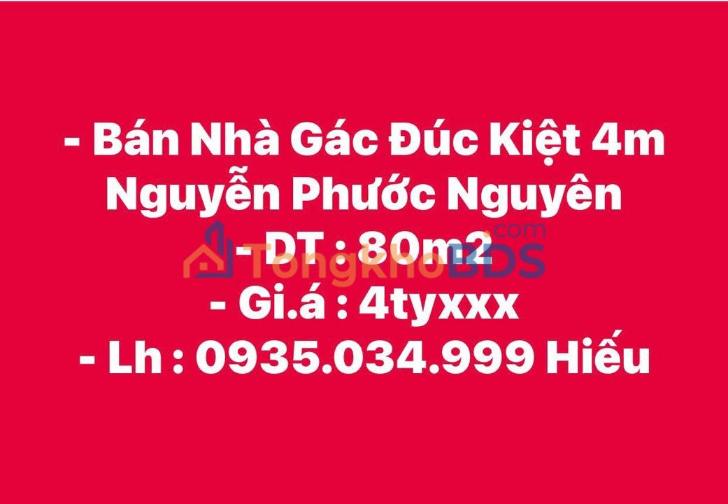 Nhà Gác Đúc Kiệt 4m Nguyễn Phước Nguyên, Đà Nẵng - 80m²