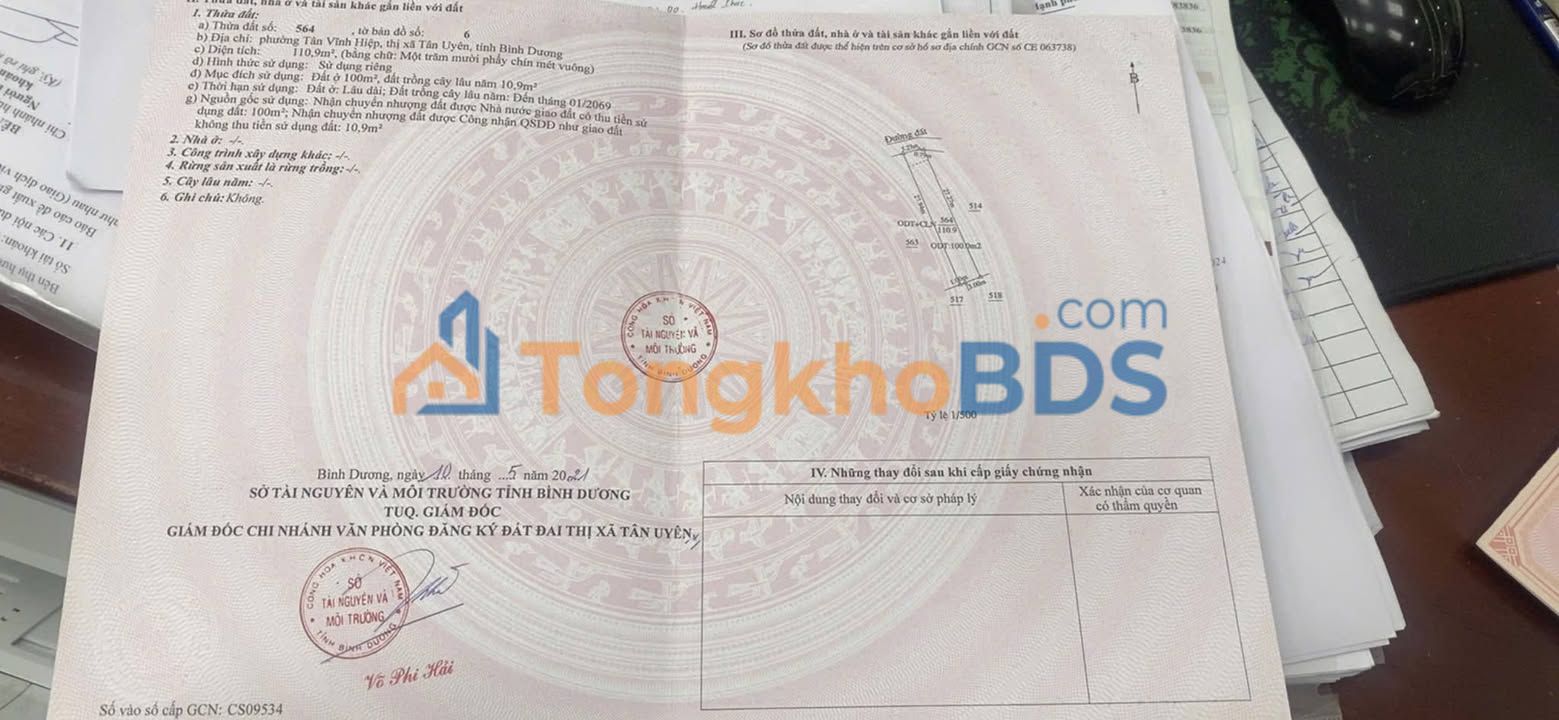 Đất nền Tân Vĩnh Hiệp 112m² 1.7 tỷ - Thổ cư 100% gần Vành Đai