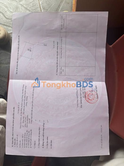 Đất nền Tân Dĩnh 267m² 2.67 tỷ - Sổ đỏ chính chủ