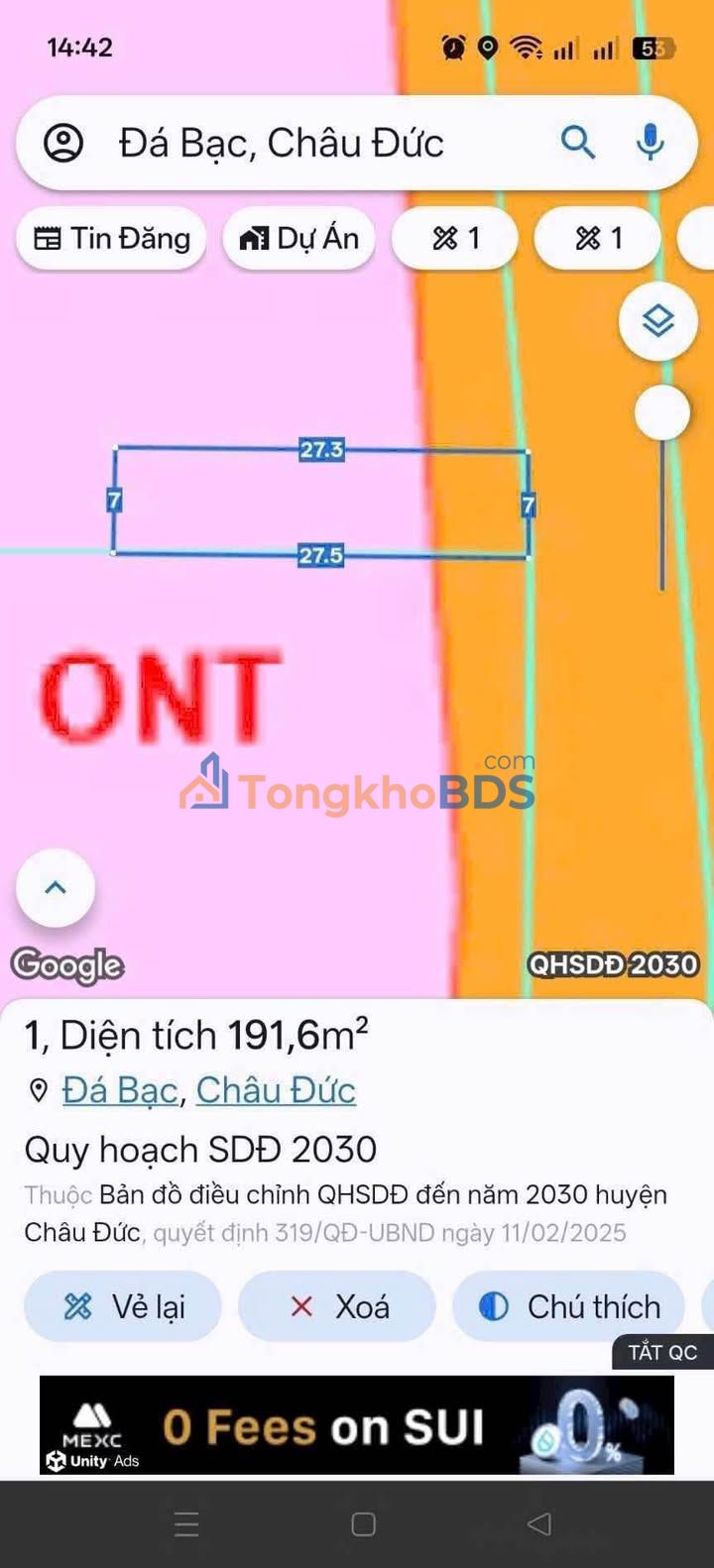 Đất Nghĩa Thành Châu Đức 191.6m² 650 triệu - Đường ô tô