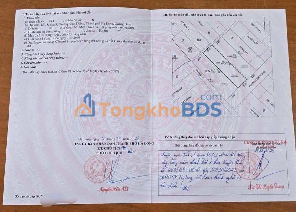 Đất Dân Cẩm Phả - 101m² Sát Dự án Ông Nhan, Giá 3 Tỷ