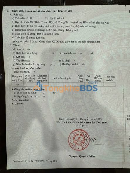 Đất nền Ứng Hòa Thanh Hội 173m² 345 triệu - Sổ đỏ chính chủ