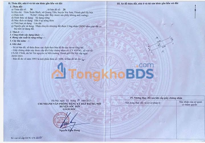 Đất nền Sóc Sơn 76m² 3.04-3.724 tỷ - Đất thổ cư 100%