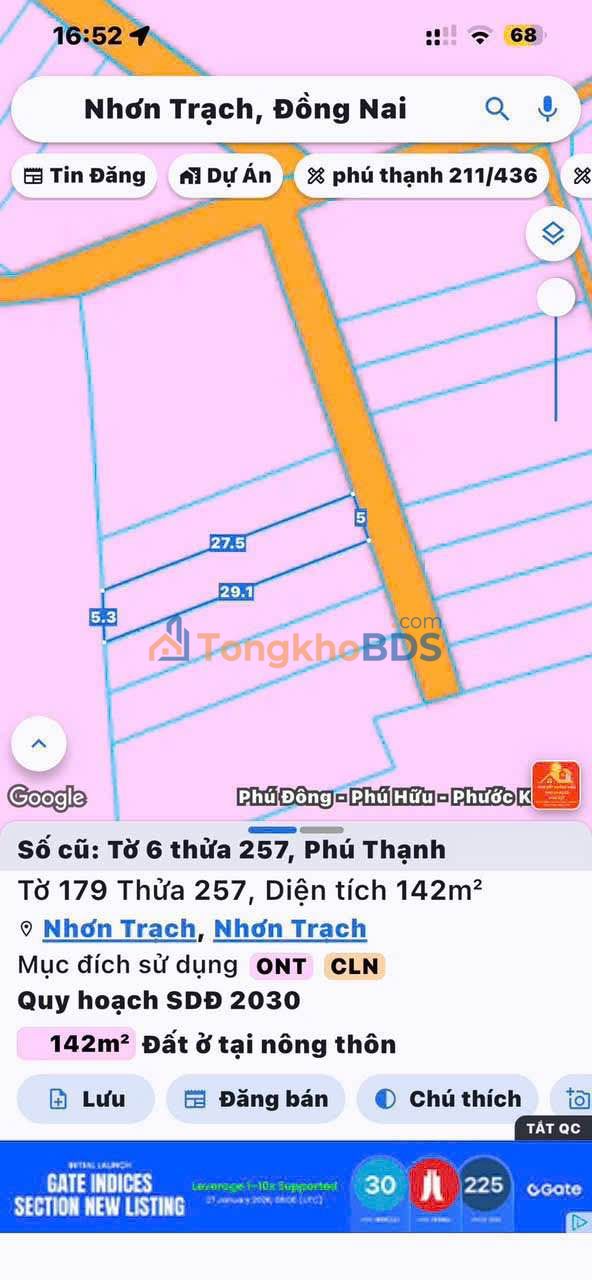 Đất Nền Nhơn Trạch 142m² - Sổ Thổ Cư, Sẵn Sàng Xây Dựng