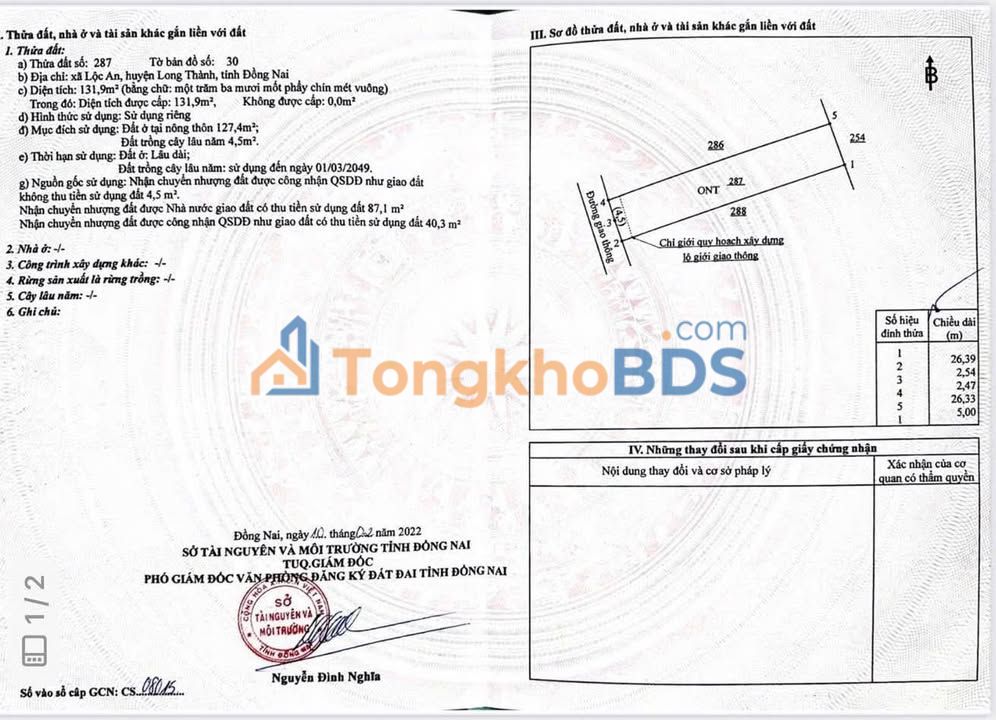 Đất nền Ấp Bưng Cơ Long An 133m² giá thỏa thuận - Sổ đỏ chính chủ