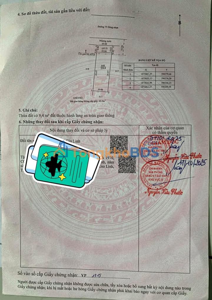 Đất nền Gio Quang 240m² giá 2.0-2.99 tỷ - Sổ đỏ chính chủ