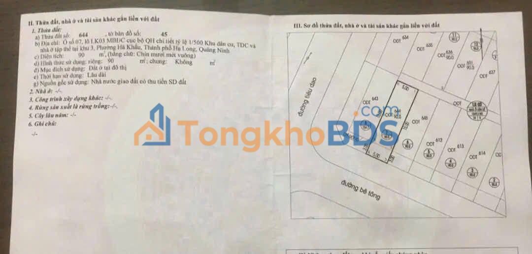 Đất nền Đầm Sen Hà Khẩu 90m² 3 tỷ - Tiềm năng tăng giá