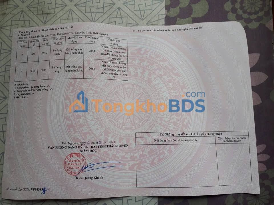 Đất Cao Ngạn Thái Nguyên 415m2 1,75 tỷ - Đường ô tô