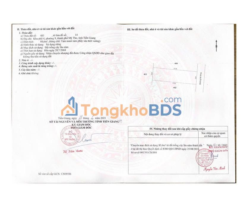 Đất nền Phường 9 Mỹ Tho 88m2 820tr - Sổ đỏ chính chủ