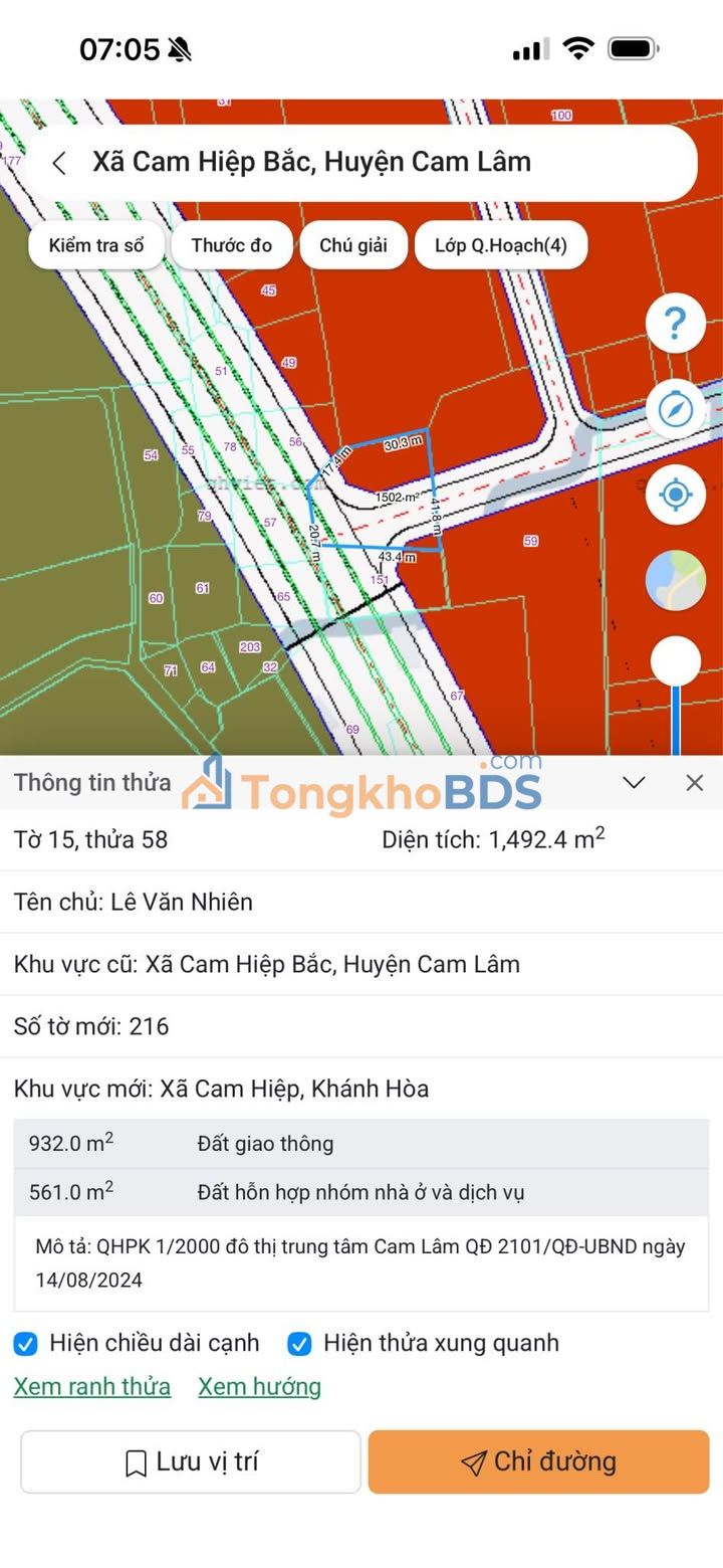 Đất nền Cam Hiệp Bắc 1500m² - Sổ đỏ chính chủ, giá F0 2 tỷ