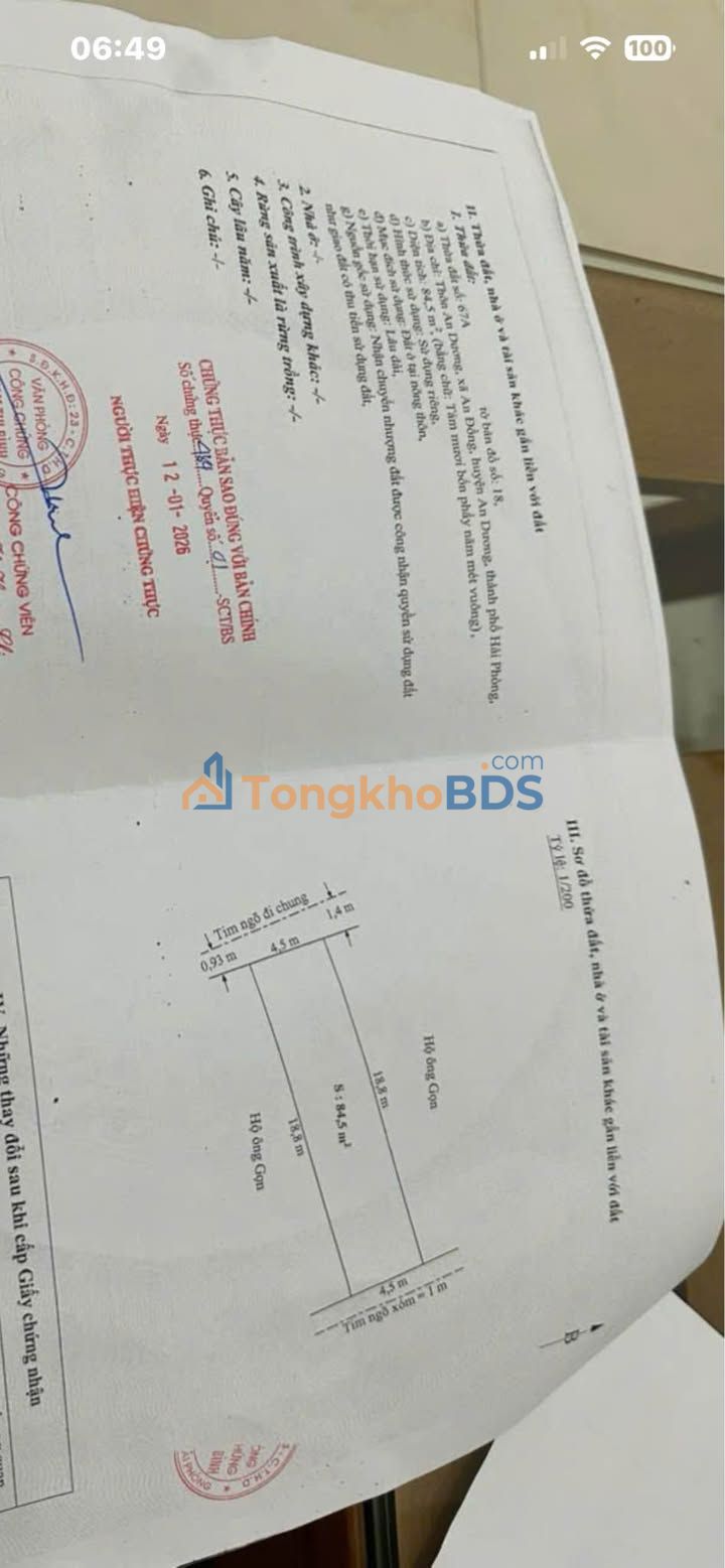 Đất An Đồng Hải Phòng 84m² 2 tỷ - Giá tốt hiếm có
