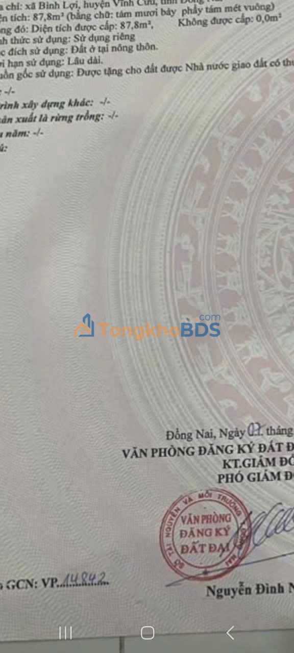 Đất nền Ấp 2 Bình Lợi 90m² giá 800 triệu - Sổ đỏ chính chủ