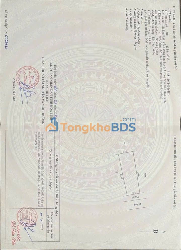 Đất nền Phố Chợ Lương Sơn 92m² 3.15 tỷ - Thổ cư