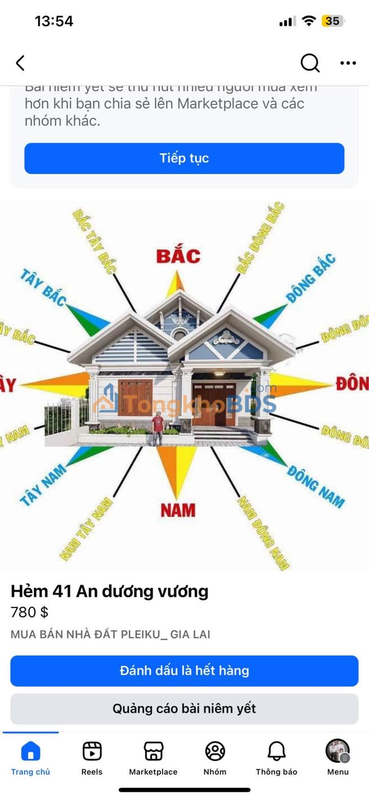Bán Đất Hẻm Lý Thắng Pleiku 5x22 & 5x27 Full Thổ Cư - Giá 5 Tỷ