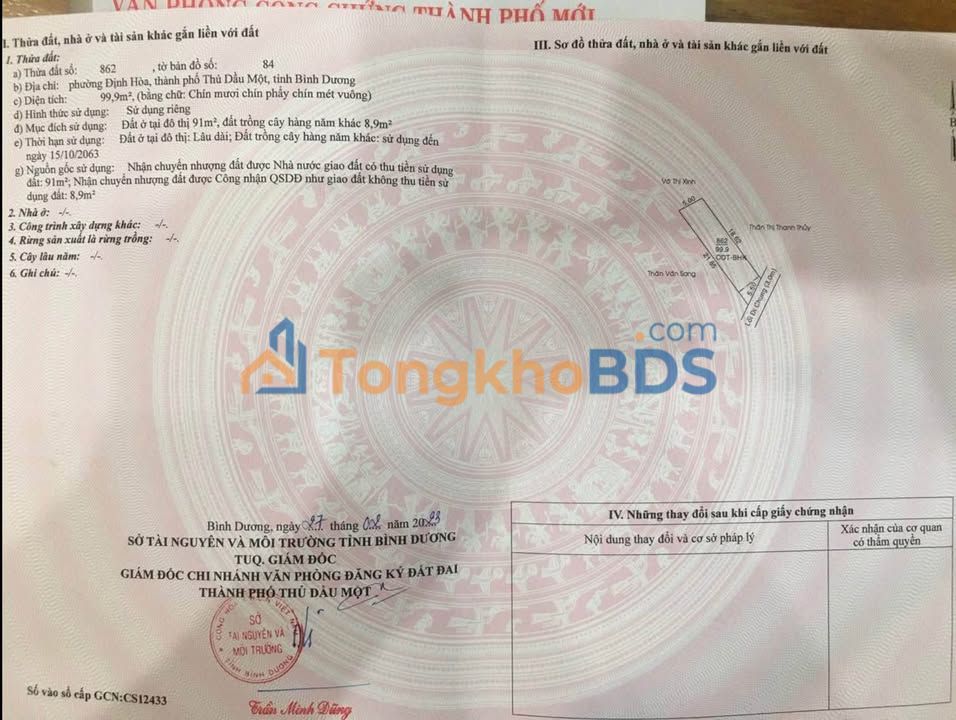 Đất nền Định Hòa Thủ Dầu Một 100m2 1,39 tỷ Hạ tầng hoàn thiện