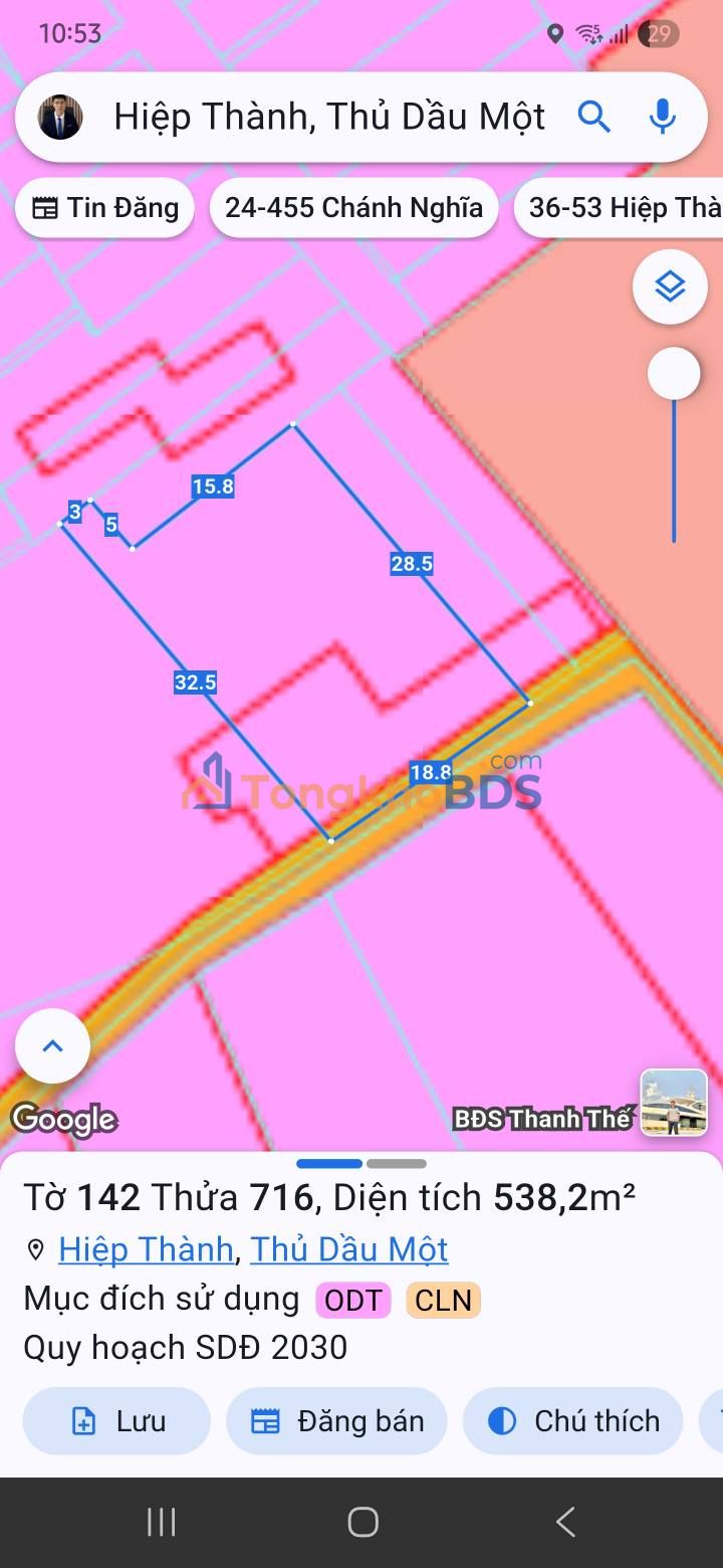 Đất nền Hiệp Thành Thủ Dầu Một 538m² 5.9 tỷ - Sổ đỏ chính chủ
