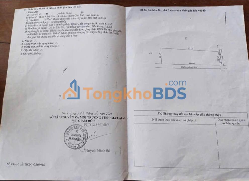 Đất nền Ia RVê Ea Súp 1020m² 30.6 tỷ - Sổ đỏ chính chủ