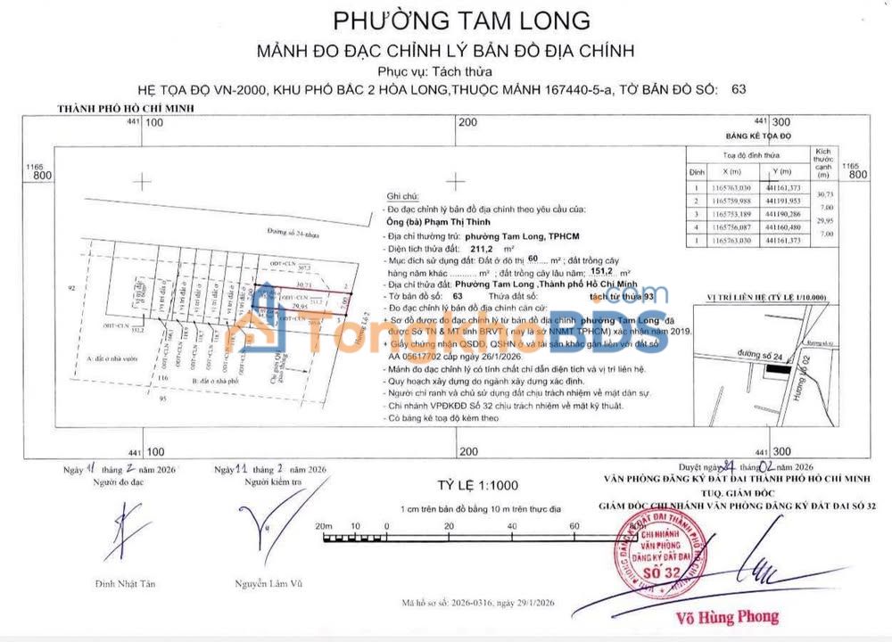 Đất nền Hương Lộ 2 Long Hương 210m² 2.99 tỷ - Sổ đỏ chính chủ