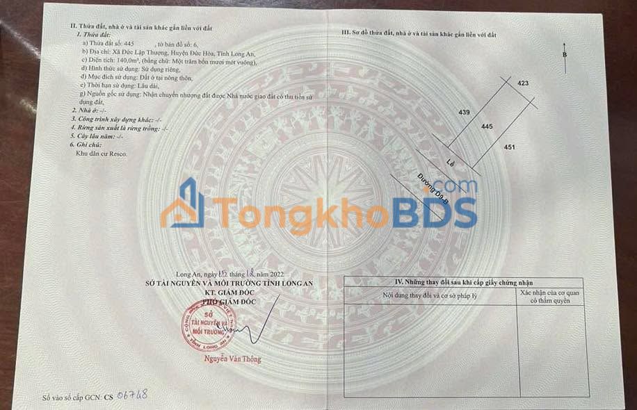 Bán Gấp Đất Xây Biệt Thự 140m² Mặt Tiền Đường 29m Đức Hòa