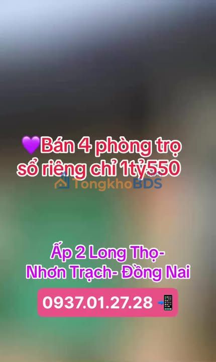 Nhà trọ Long Thọ 110m² giá 1.55 tỷ - Chính chủ bán
