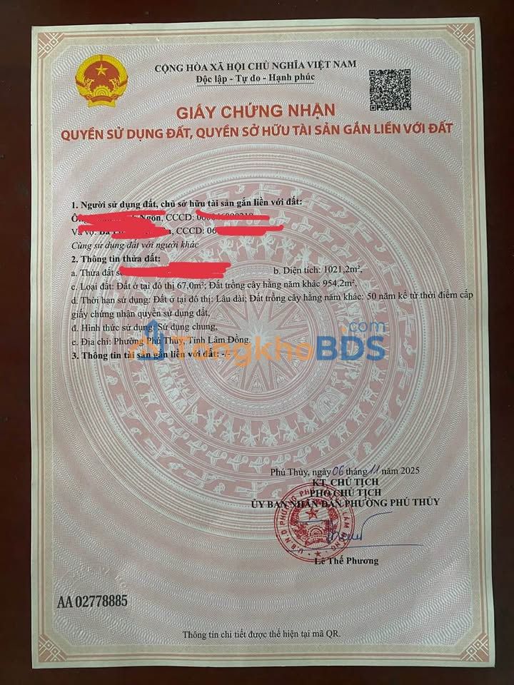 Đất nền Phú Hài 67m² giá 1.34 tỷ - Đất thổ cư 100%