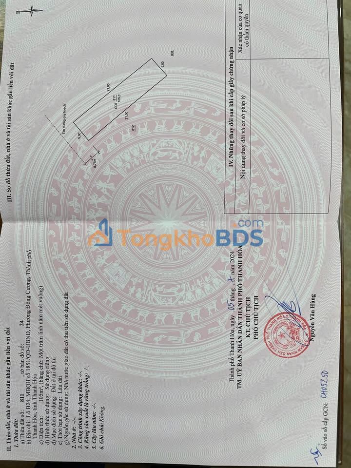 Đất nền Đông Cương Thanh Hóa 100-105m² giá 1 tỷ - Sổ đỏ chính chủ