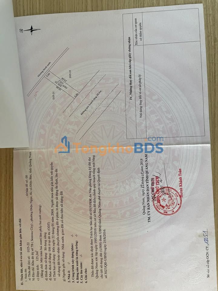 Đất nền Điện Ngọc 125m² giá 3.2 tỷ - Sổ đỏ chính chủ