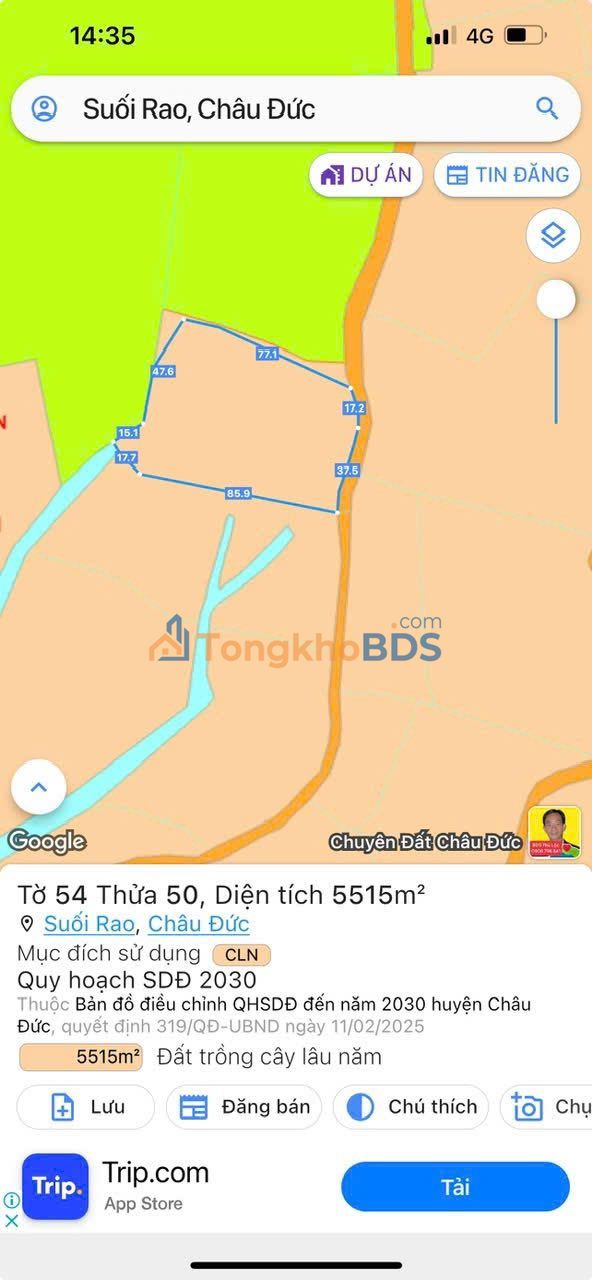 Bán Đất Vườn Châu Đức 18.000m² - Gần Cao Tốc Long Thành - Giá Đầu Tư 2.5 Tỷ