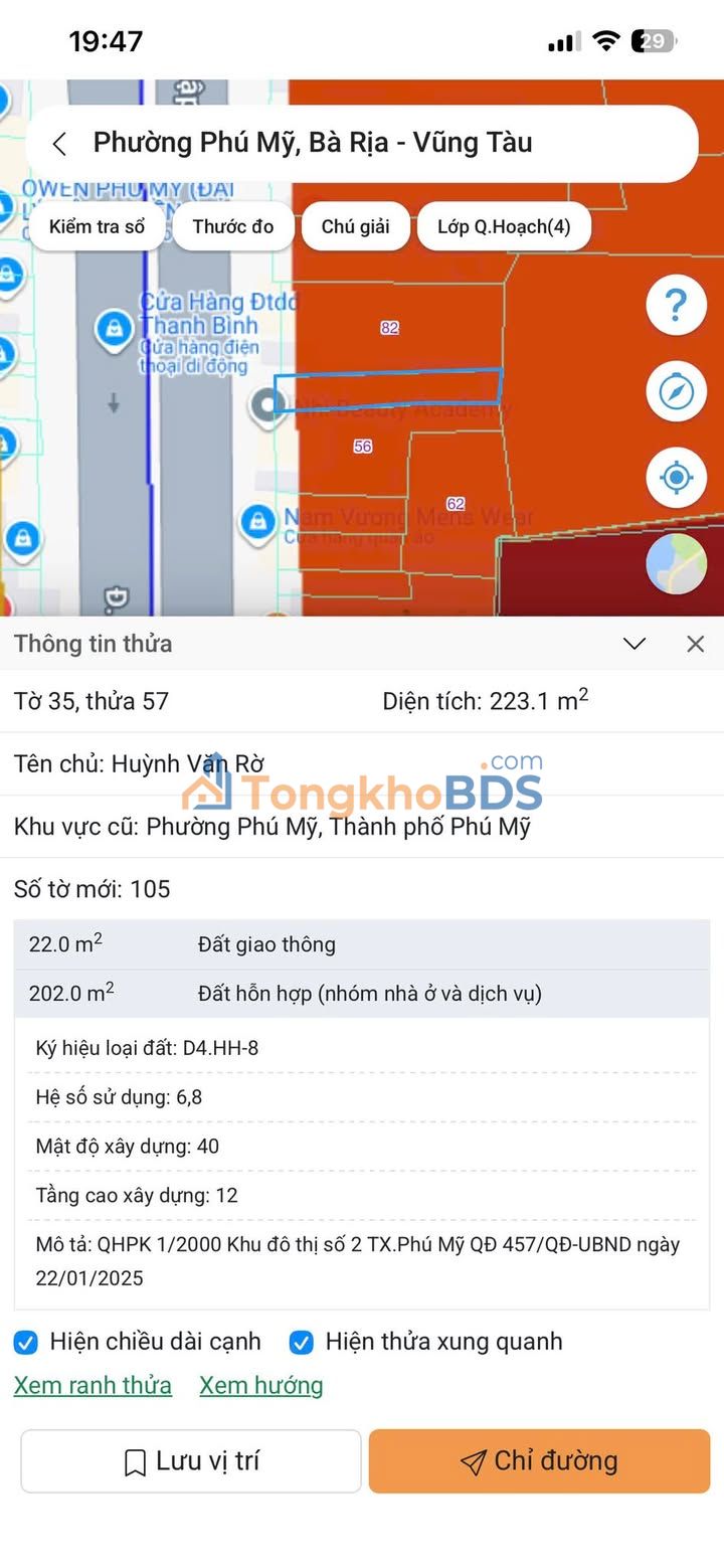 Đất nền QL51 Phú Mỹ 100m², đường ô tô to, kết nối KCN