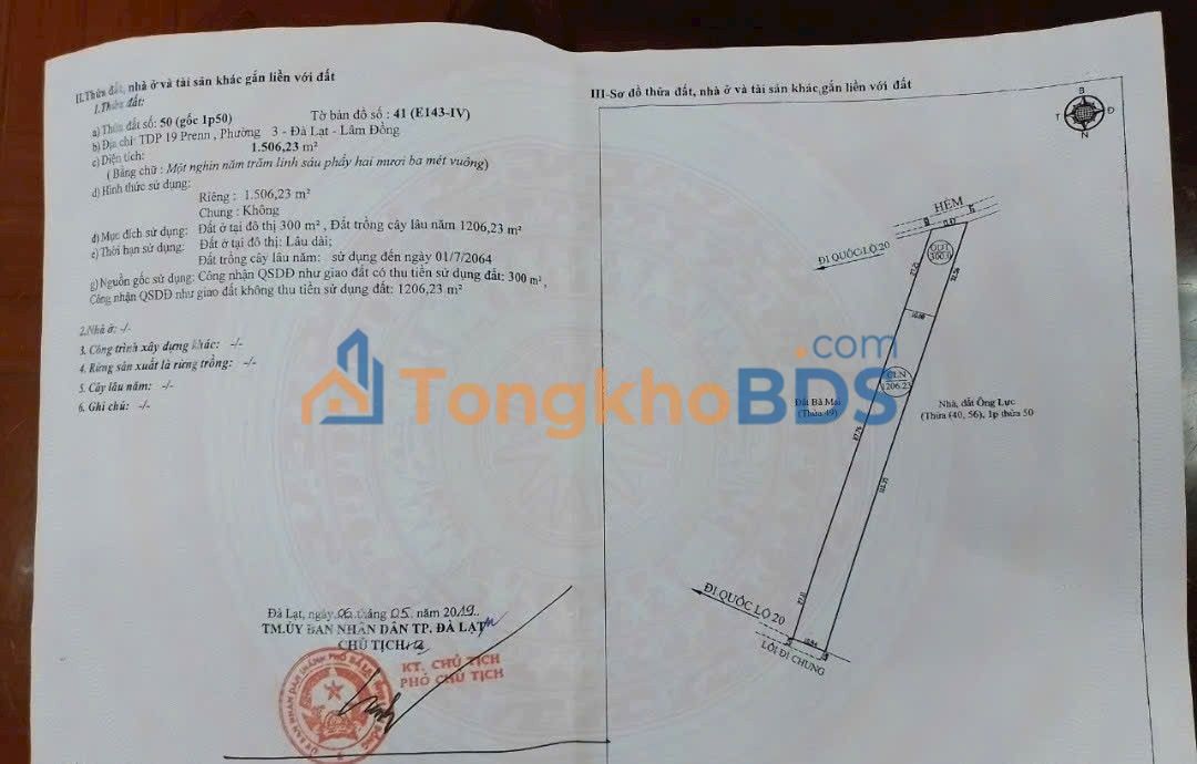 Đất nền Phường 3 Đà Lạt 300m² 7.9 tỷ - Sổ đỏ chính chủ