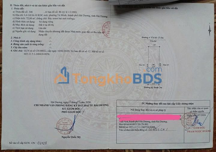 Đất Mặt Phố Nguyễn Tế Hải Dương - 72m2 Sổ Đỏ Chính Chủ