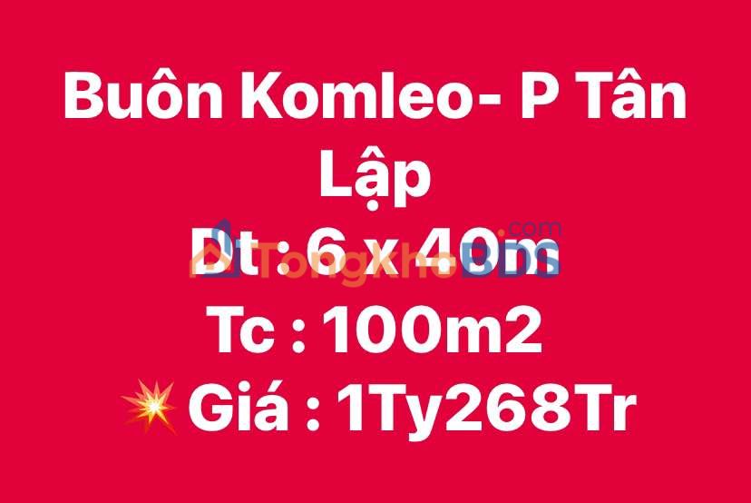 Đất nền Buôn Komleo Tân Lập 240m² 1,268 tỷ - Giá tốt hiếm có