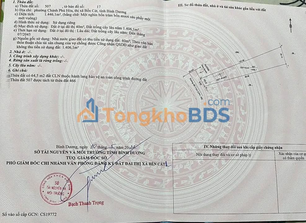 Đất Chánh Phú Hòa Bến Cát 880m² giá 3 tỷ - Tiềm năng tăng giá