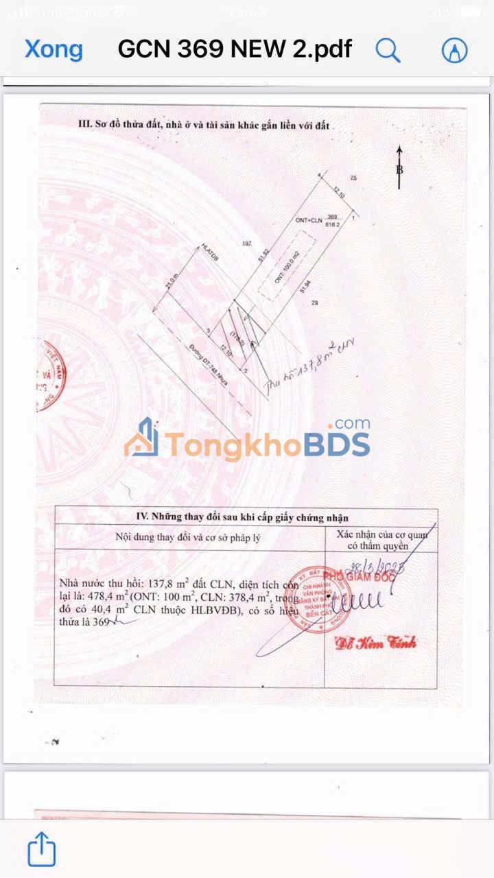 Đất DT748 Phú An Bến Cát 624m²/4.1 tỷ - Sổ đỏ chính chủ