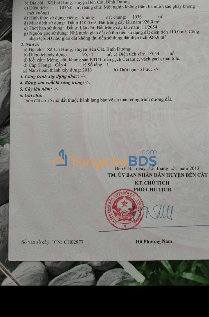 Đất nền Mỹ Phước 1.650m² 4 tỷ - Sổ đỏ chính chủ