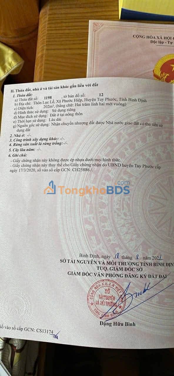 Bán Đất Góc Phước Hiệp, Tuy Phước - 202m² - 1.3 Tỷ - Sổ Đỏ Sẵn Sàng