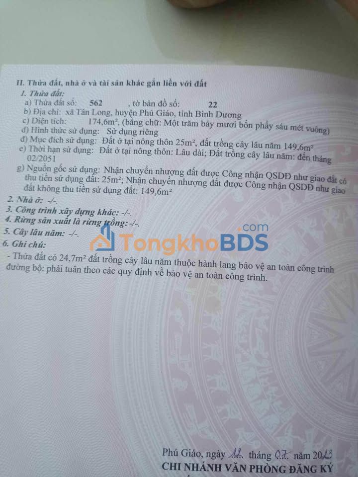 Đất Minh Long Chơn Thành 215m² 300 triệu - Xây dựng tự do