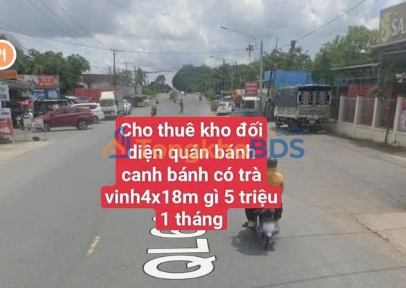 Cho thuê kho xưởng 72m² mặt tiền QL 53, Trà Vinh - Giá 5 triệu/tháng