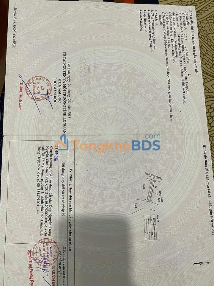 Đất nền Long Định Cần Đước 149m² 980 triệu - Giá đầu tư tốt