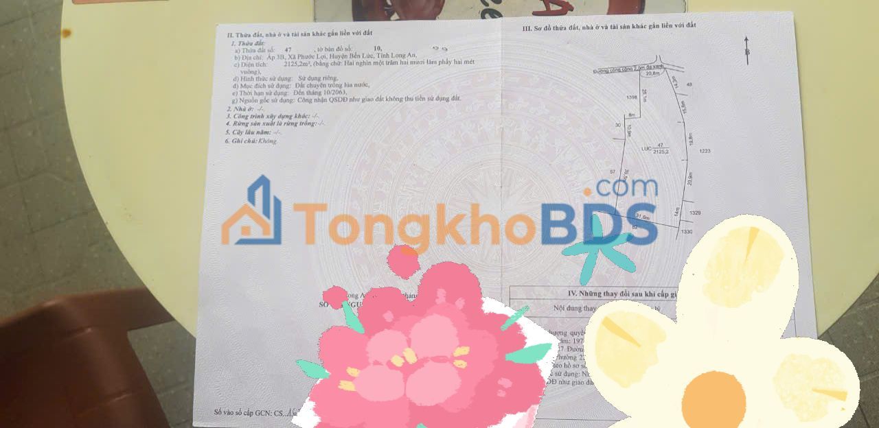 Bán Gấp Đất Vườn 2100m² Phước Lợi, Bến Lức - Giá 4 Tỷ, Sổ Hồng Sẵn Sàng